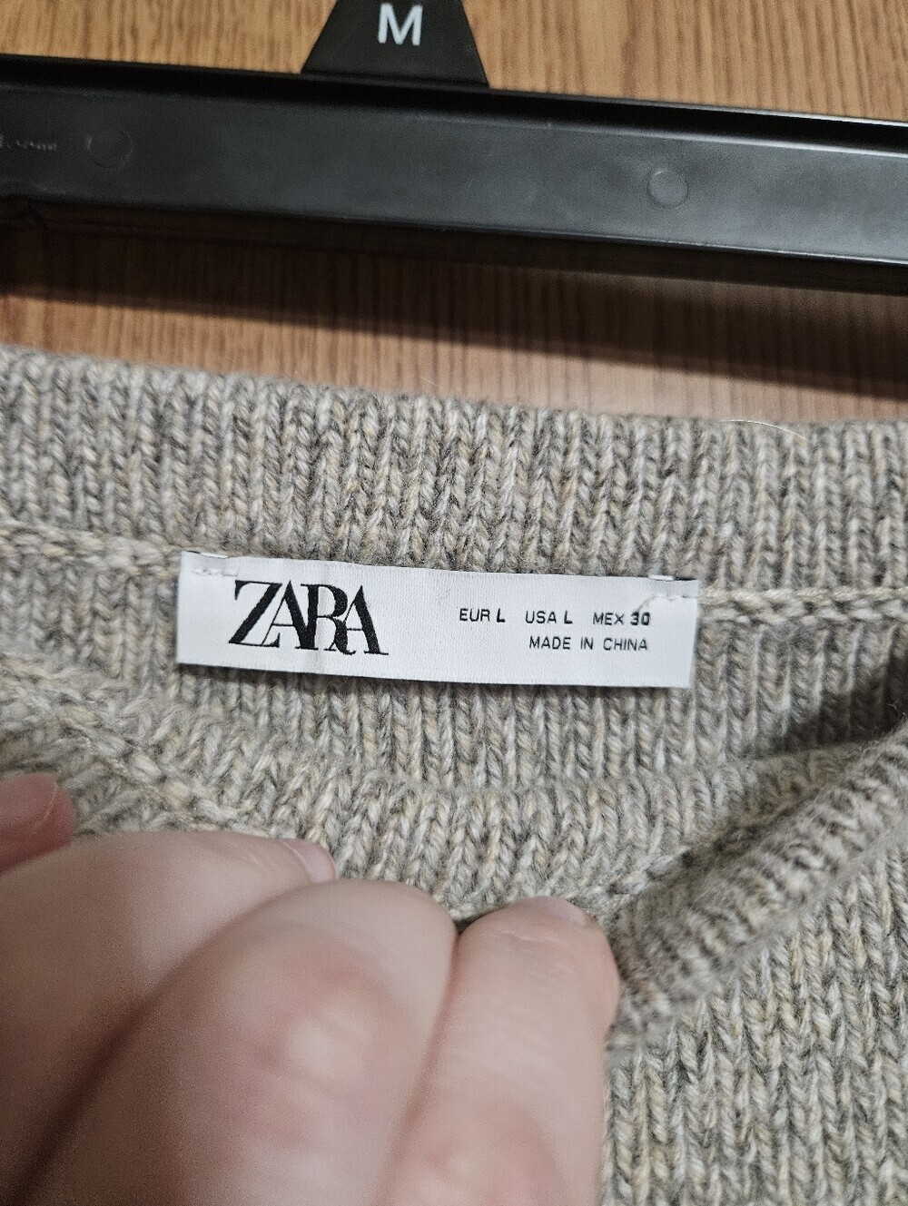 Zara Basic Wool Blend Knit Mini Skirt Mid Rise Tan Size Large Preppy Chic! - Picture 2 of 6
